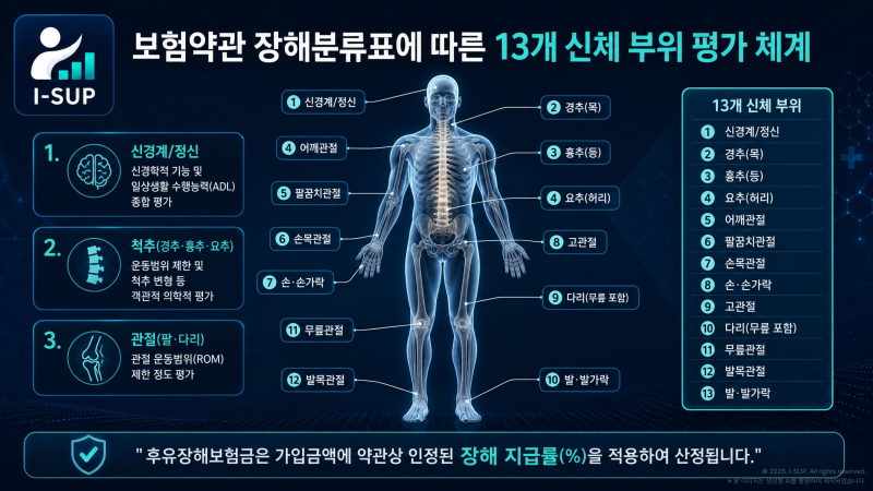 후유장해보험금 지급 기준 총정리: 장해분류표와 의학적 평가의 핵심
