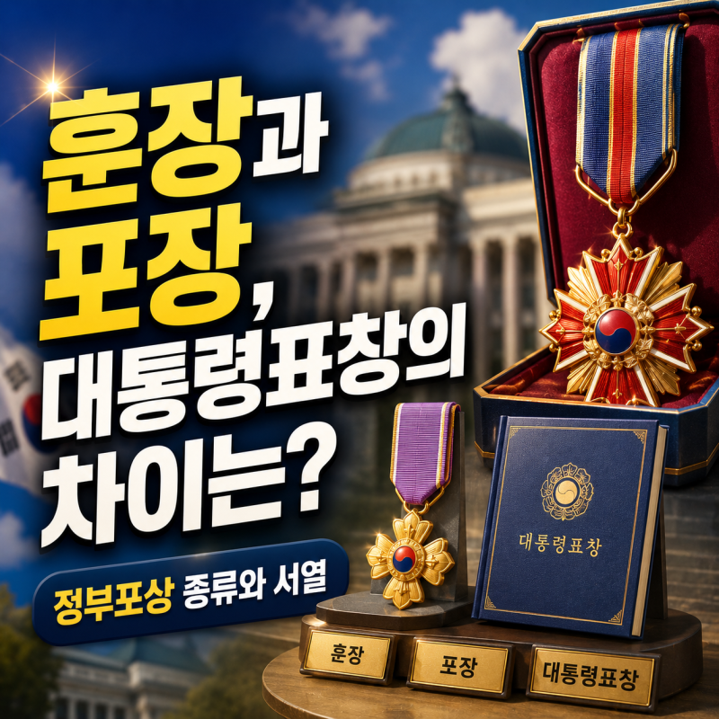 훈장과 포장, 대통령표창의 차이는?｜정부포상 종류와 서열 정리