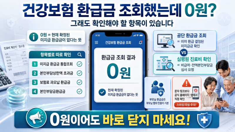 건강보험 환급금 조회했는데 0원? 그래도 확인해야 할 항목이 있습니다