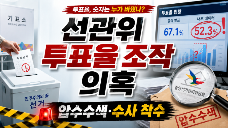 <b>선관위</b> ‘<b>투표율</b> 통계 <b>조작</b>’ 의혹 총정리｜실제 득표수 <b>조작</b>과 무....