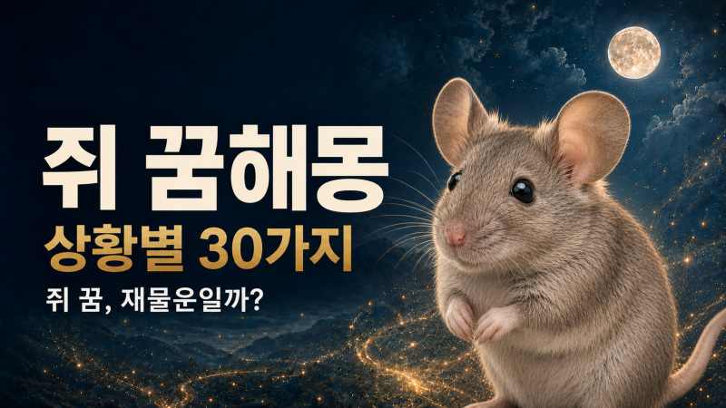 쥐 꿈해몽 30가지｜흰쥐·큰 쥐·쥐에게 물리는 꿈은 길몽일까?