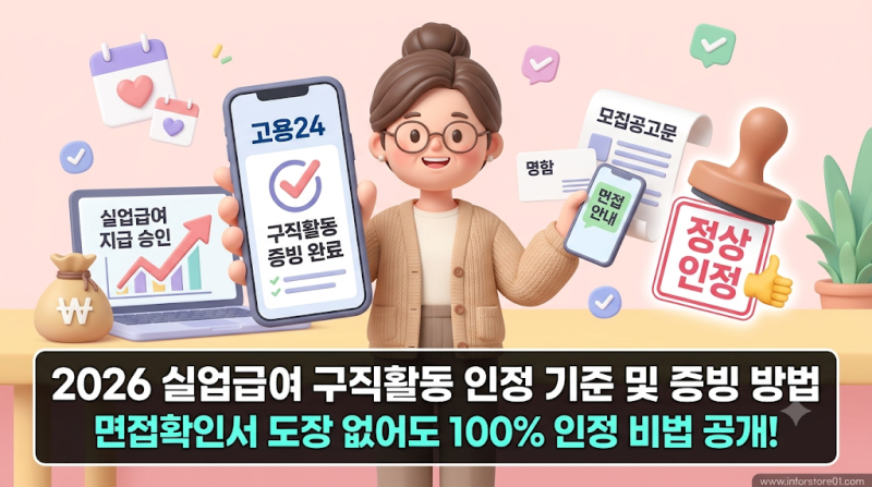 2026년 실업급여 구직활동 인정 기준 입사지원 면접확인서 제출 방법, 모르면 수급 중단됩니....