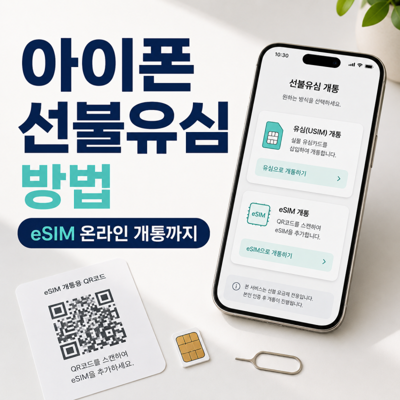 아이폰 선불유심 방법, eSIM 온라인 개통부터 활성화까지