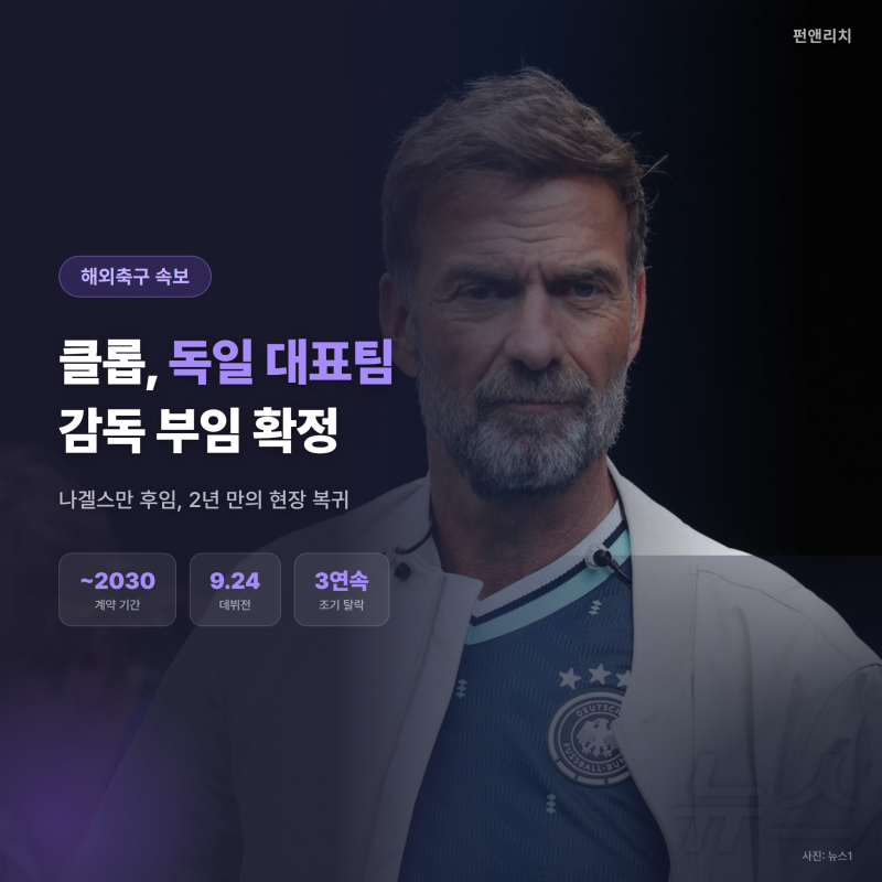 클롭 독일 감독 부임 확정, 나겔스만 후임으로 온 이유