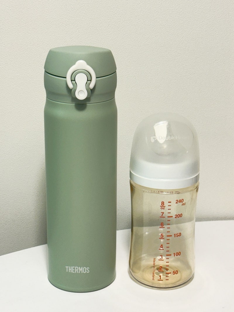 신생아 외출 필수템! 내돈내산써모스 분유보온병 350ml vs 500ml (feat. 가벼움 최고)