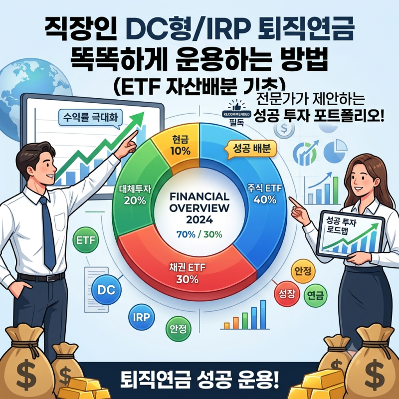 직장인 DC형 IRP 퇴직연금 똑똑하게 운용하는 방법 (ETF 자산배분 기초) + 실제 수익률 공개