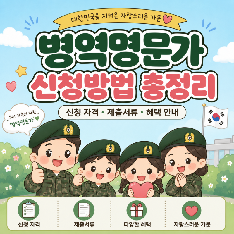 [팁] 병역명문가 신청방법 총정리｜신청 자격, 제출서류, 혜택 안내