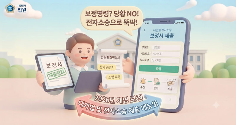 2026년 법원 개명 보정명령 서류 보완 대처 방법, 모르면 신청 각하됩니다!