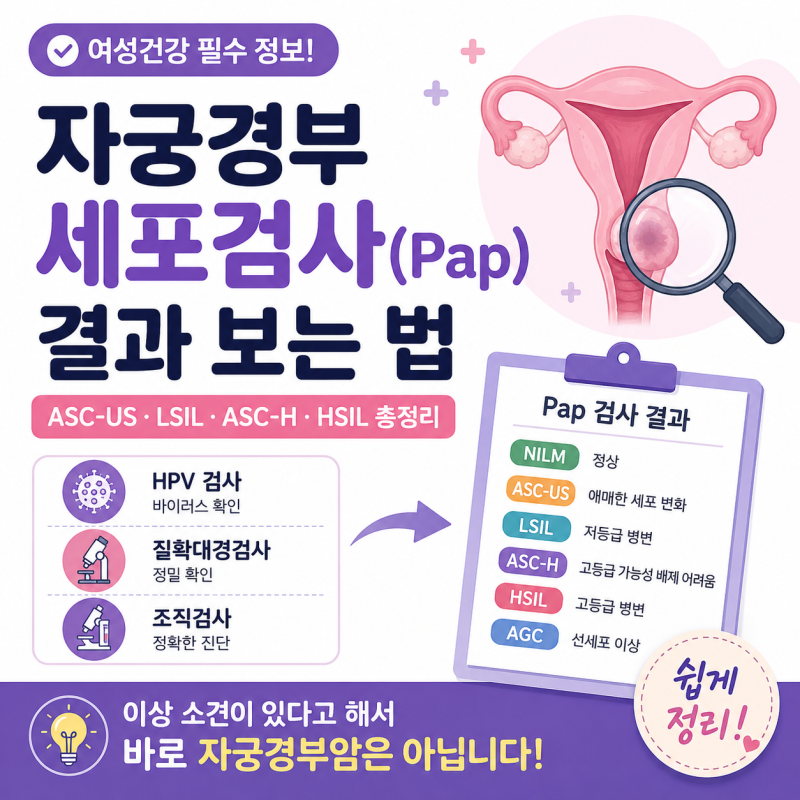 자궁경부 세포검사(Pap) 결과 보는 법｜ASC-US·LSIL·ASC-H·HSIL 총정리