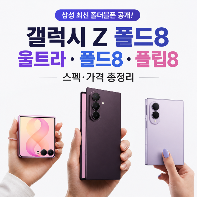 갤럭시 Z 폴드8 울트라 폴드8 플립8 공개, 스펙 가격 총정리 - 사전예약 오픈