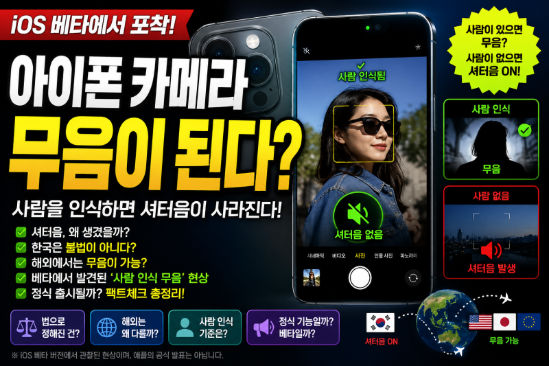 아이폰 카메라 무음 드디어 바뀌나? iOS 베타에서 확인된 변화와 진실 총정리