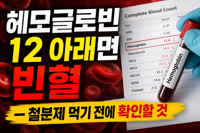 헤모글로빈 12 아래면 빈혈 — 철분제 먹기 전에 확인할 것