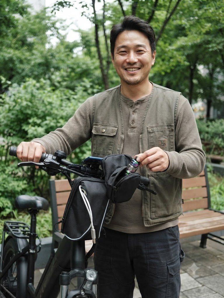 전동킥보드 배터리 가방, 전기자전거 핸들 거치 수납 가방 내돈내산 활용 꿀팁 (feat. 폐호흡 ....