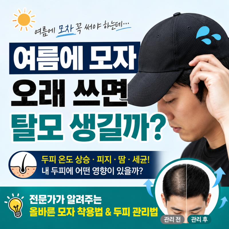 여름에 모자를 자주 쓰는 남성, 두피는 괜찮을까요? 두피 전문가가 알려주는 여름 모자 관리....