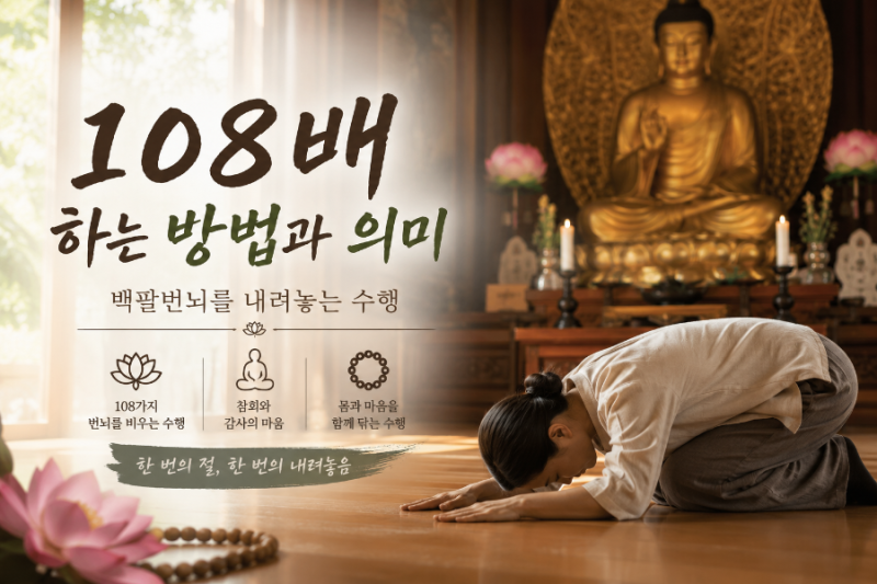 불교 108배 하는 방법과 의미. 몸과 마음을 닦는 절수행.