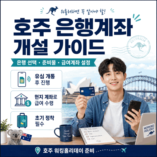 [2026 호주 워홀 준비] 호주 은행계좌 개설 방법｜은행 선택·준비물·급여계좌 설정