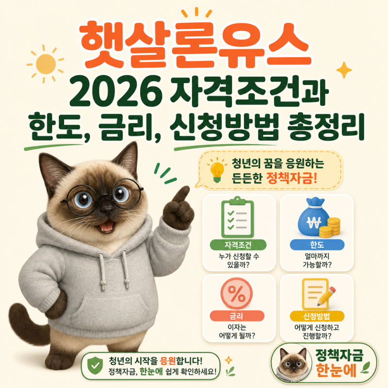 햇살론유스 2026 자격조건과 한도, 금리, 신청방법 총정리