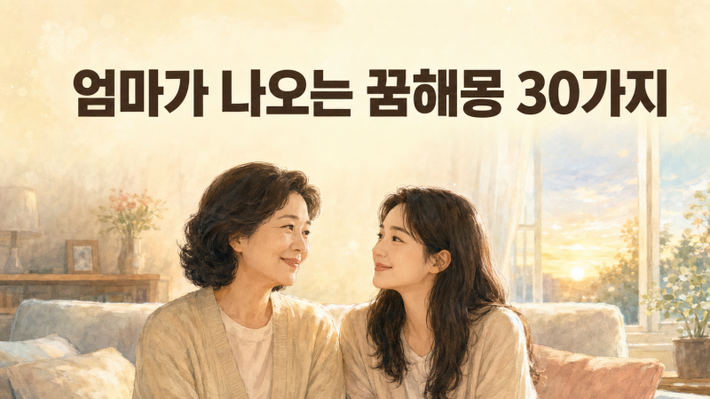 엄마 꿈해몽 30가지｜돌아가신 엄마부터 웃고 우는 꿈까지