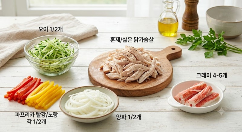 더위 싹 가시는 여름 별미! 촉촉한 '닭가슴살 냉채' 만들기 & 황금 겨자소스 비율
