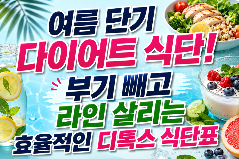여름 단기 다이어트 식단! 부기 빼고 라인 살리는 효율적인 디톡스 식단표