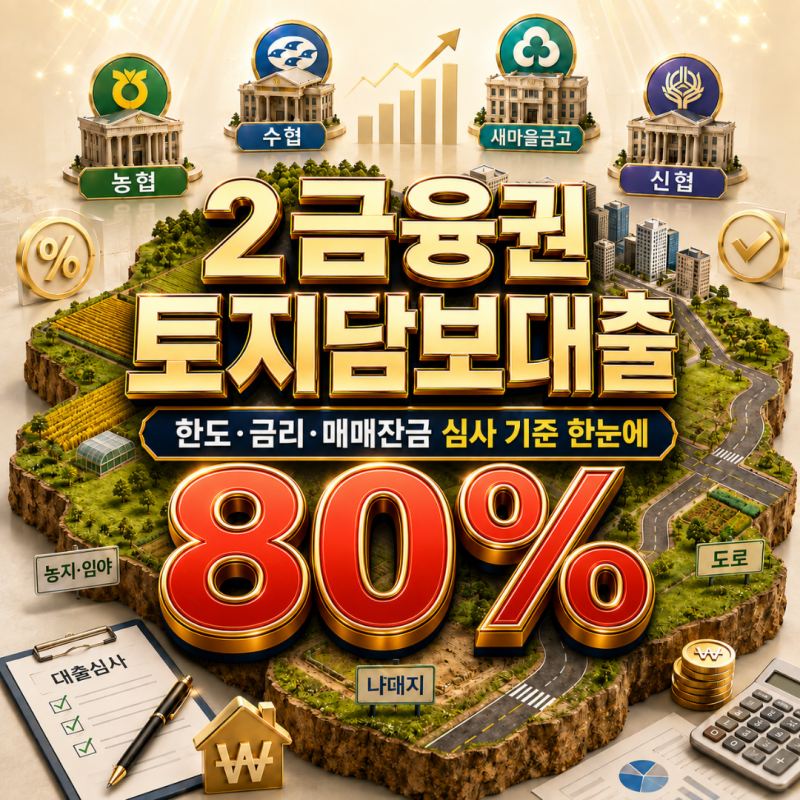 2금융권 토지담보대출 한도·금리·조건·절차, 매매 잔금·추가대출 핵심 기준