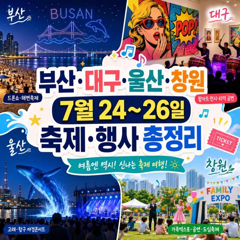 7월 24~26일 부산·대구·울산·창원 행사 총정리｜벡스코 박람회부터 별빛콘서트까지