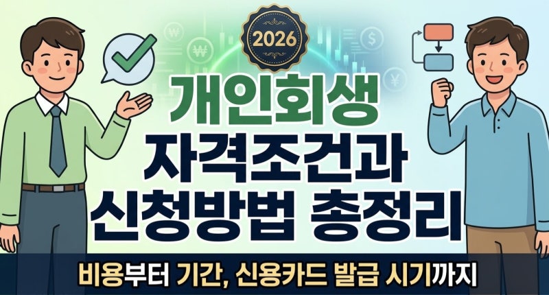 개인회생 자격조건과 신청방법 총정리 | 비용부터 기간, 신용카드 발급 시기까지