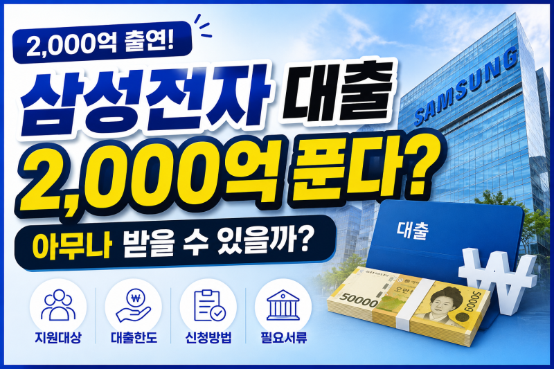 삼성전자 대출 2,000억 푼다? 대상·한도·신청방법 쉽게 정리