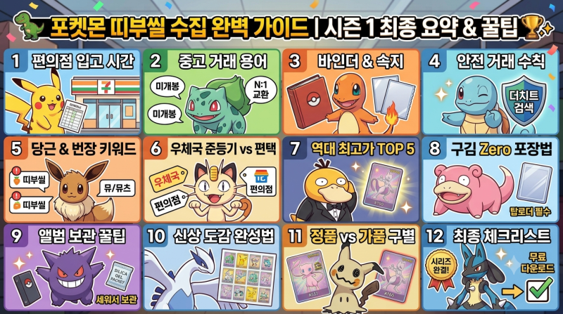 [12탄] [시즌1 최종화] 나만의 포켓몬 띠부씰 도감 완성 체크표✨(시즌2도 많관부!!!)