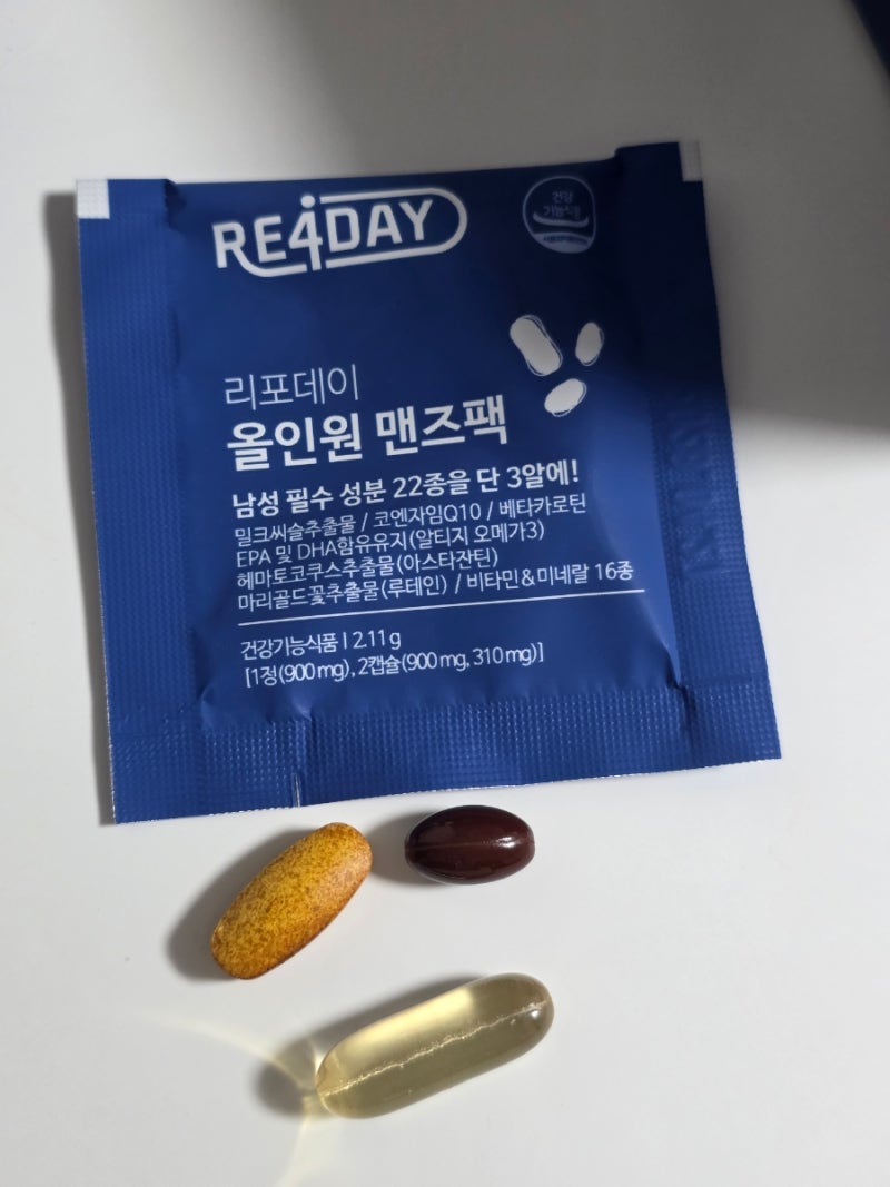 30대 남성 올인원 영양제 리포데이 올인원 맨즈팩 선물 후기
