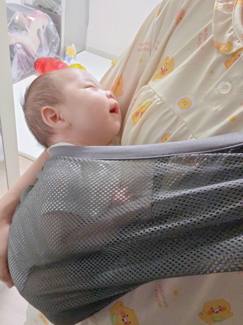 [실제사용후기] 왈라부 신생아 슬링 아기띠(메쉬소재라서 여름아기에게도 추천템)