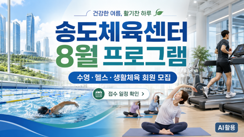 송도체육센터 2026년 8월 프로그램 회원 모집