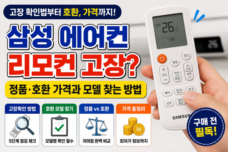 삼성 에어컨 리모컨 고장 확인법, 정품·호환 가격과 모델 찾는 방법
