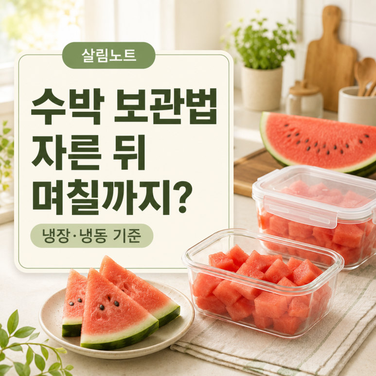 자른 수박 냉장보관 며칠? 보관법과 상한 수박 구별법