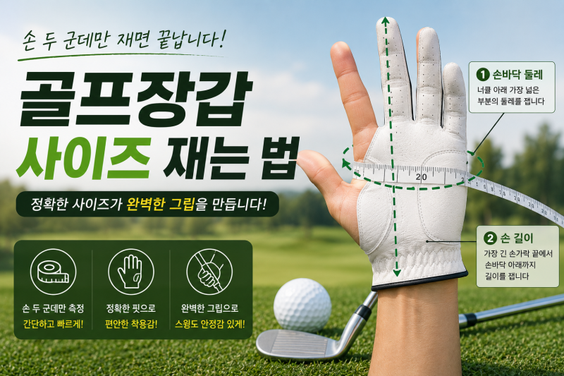 골프장갑 사이즈 재는 법｜손 두 군데만 재면 끝납니다