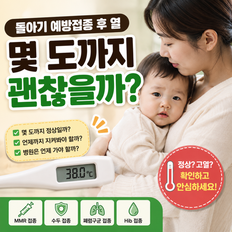 돌아기 예방접종 후 열, 몇 도까지 정상일까요?