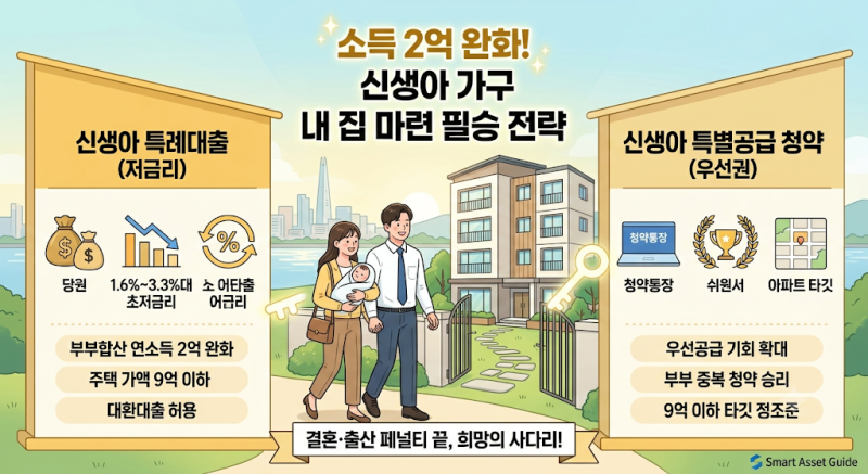 [부동산 실전 전략] 신생아 특례대출 소득기준 2억 완화! 출산 가구 하반기 내 집 마련 및 청....