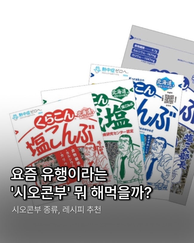 시오콘부 추천 : 요즘 SNS 난리난 시오콘부 ! 제품 종류부터 시오콘부 레시피 추천까지