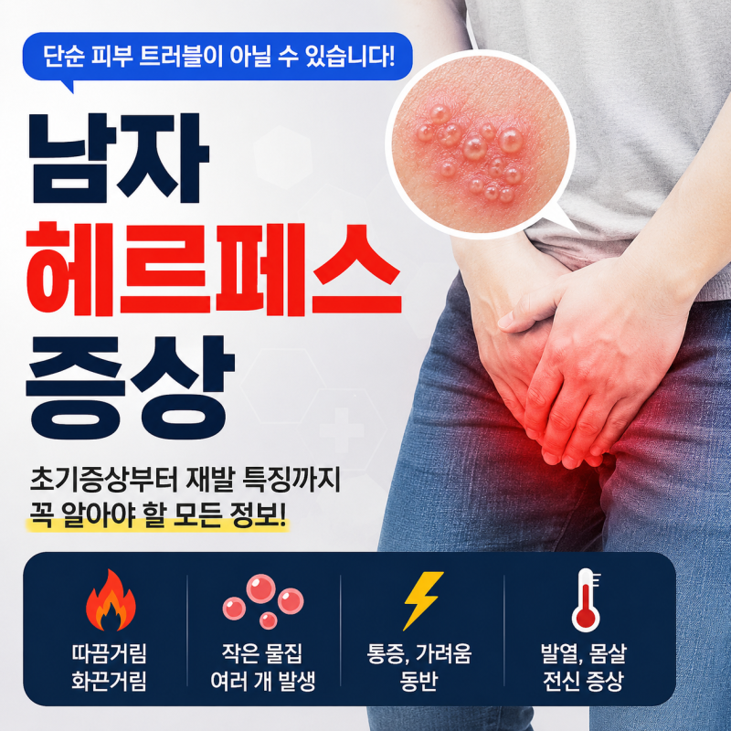 남자 헤르페스 증상, 단순 피부 트러블인 줄 알았다면? 꼭 확인하세요