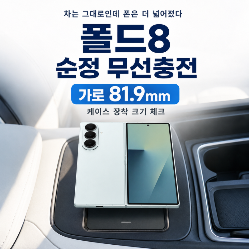 갤럭시 Z 폴드8 차량 순정 무선충전 호환｜가로 81.9mm·케이스 장착 크기