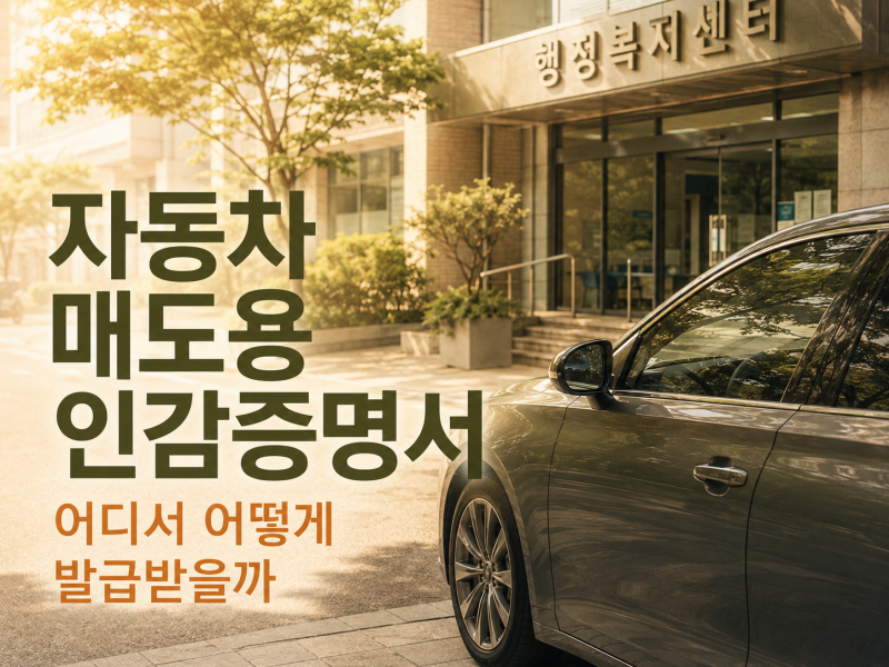자동차 매도용 인감증명서 발급받는 곳