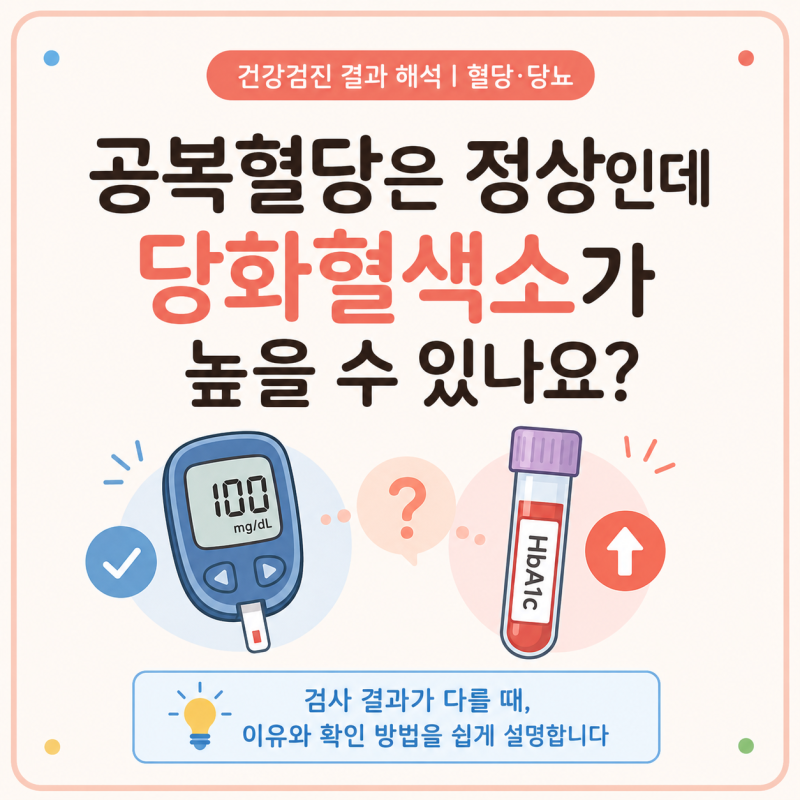 공복혈당은 정상인데 당화혈색소가 높을 수 있나요?