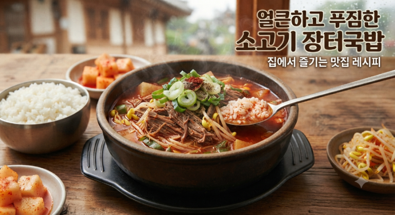 집에서도 식당처럼! 얼큰한 소고기 장터국밥 만드는 법