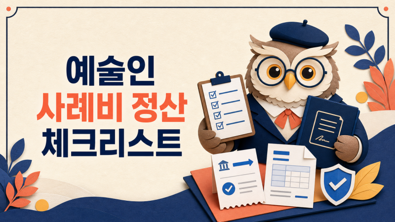 예술인 사례비 정산, 3.3%만 떼면 끝? 계약서·고용보험 체크리스트