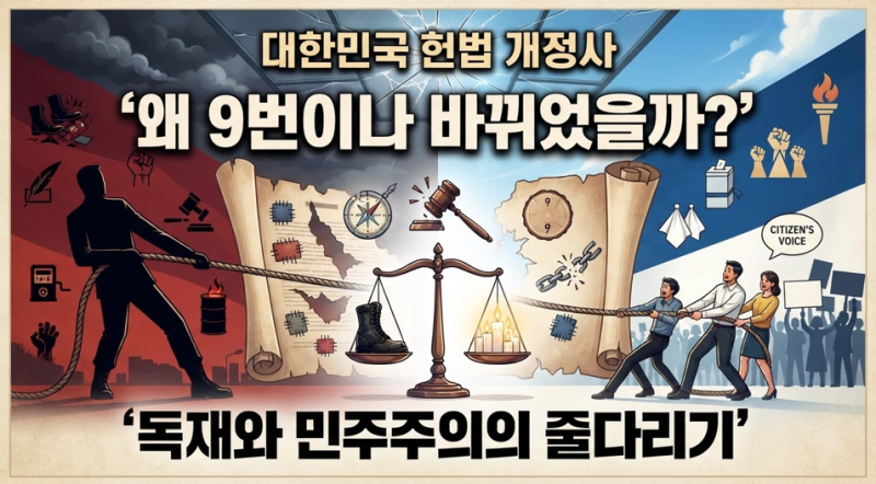 (한국사 이야기) 대한민국 개헌의 역사 — 헌법은 왜 9번이나 바뀌었을까요?