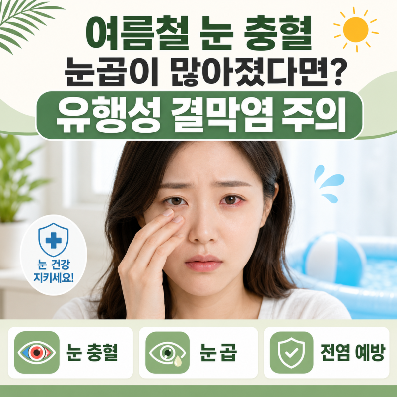 여름철 눈이 빨갛고 눈곱이 낀다면｜유행성 결막염과 생활수칙