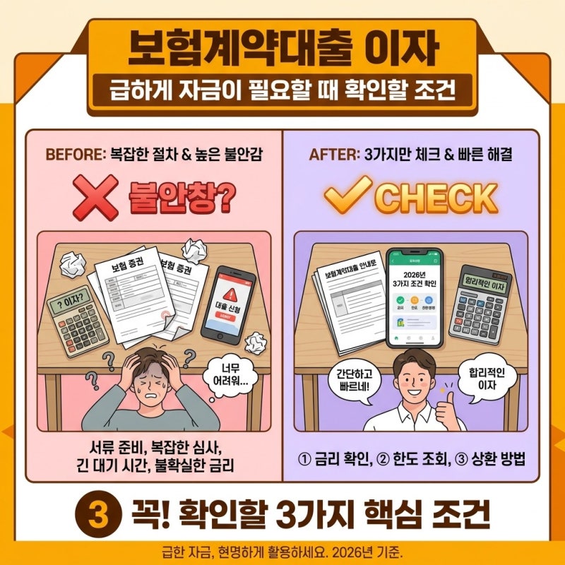 하반기 바뀌는 보험계약대출 이자 급하게 자금이 필요할 때 확인할 조건, 직접 알아보고 결....