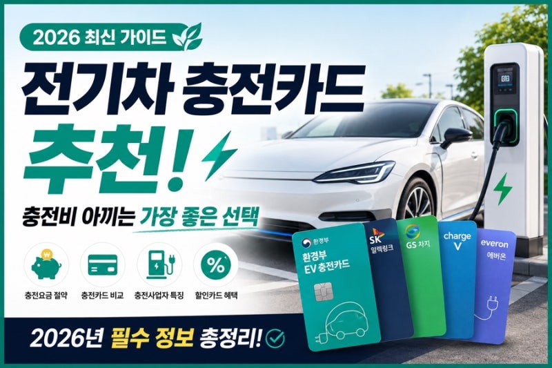 2026 전기차 충전카드 추천! 충전비 아끼는 가장 좋은 선택 총정리