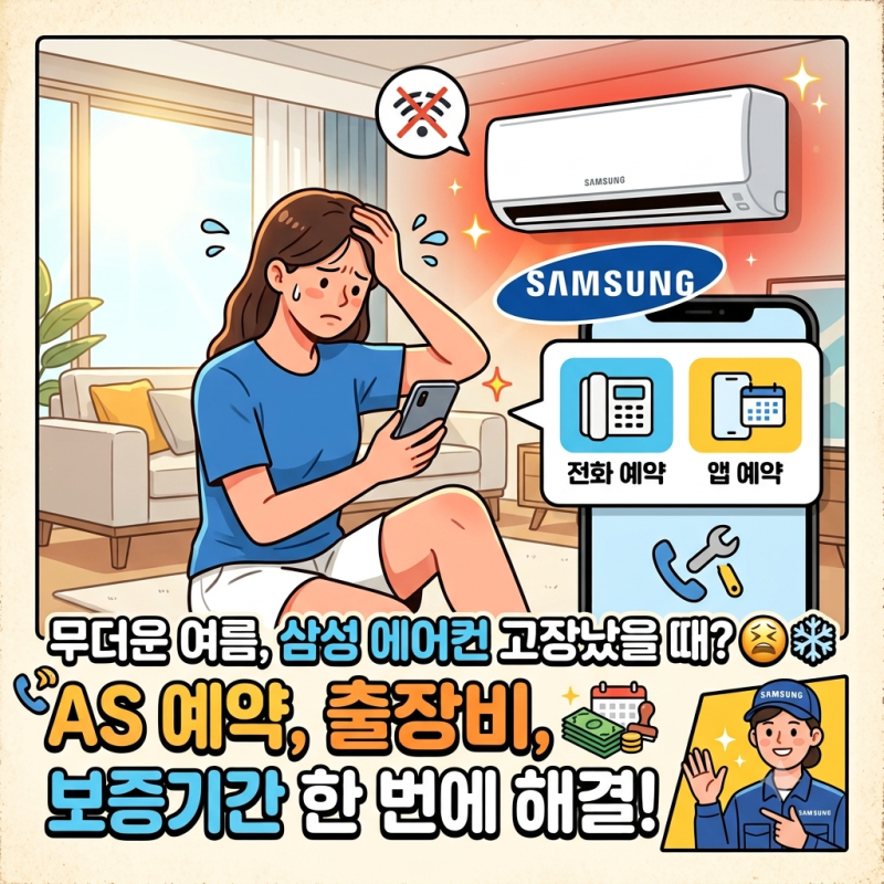 삼성 에어컨 AS 예약 방법 총정리 (전화·홈페이지·앱)