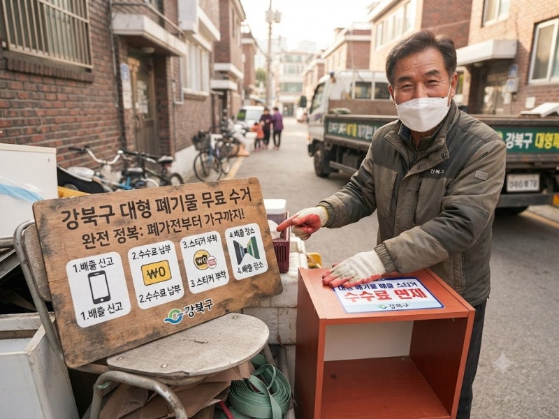 "강북구 대형 폐기물 무료 수거 완전 정복: 폐가전부터 가구까지!"